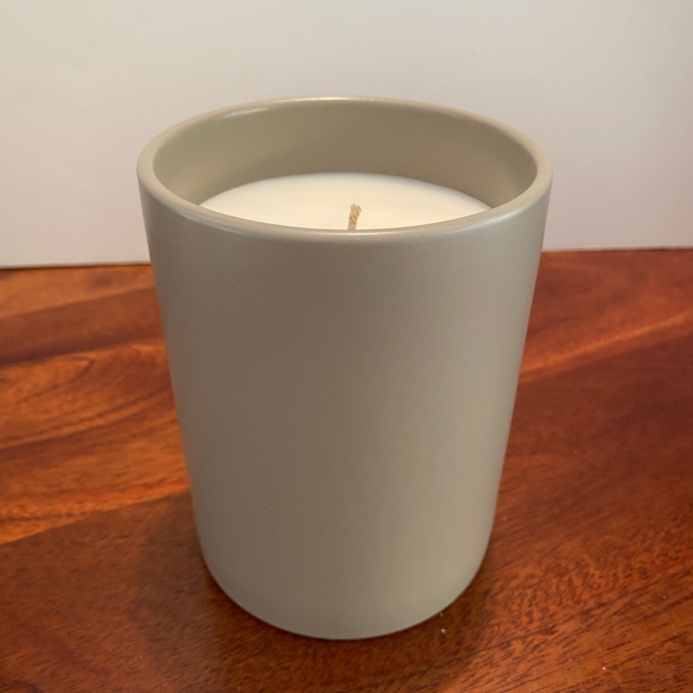 Recycled container hand poured parasoy candle